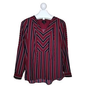 Lumiere Striped Pull Over Blouse Large